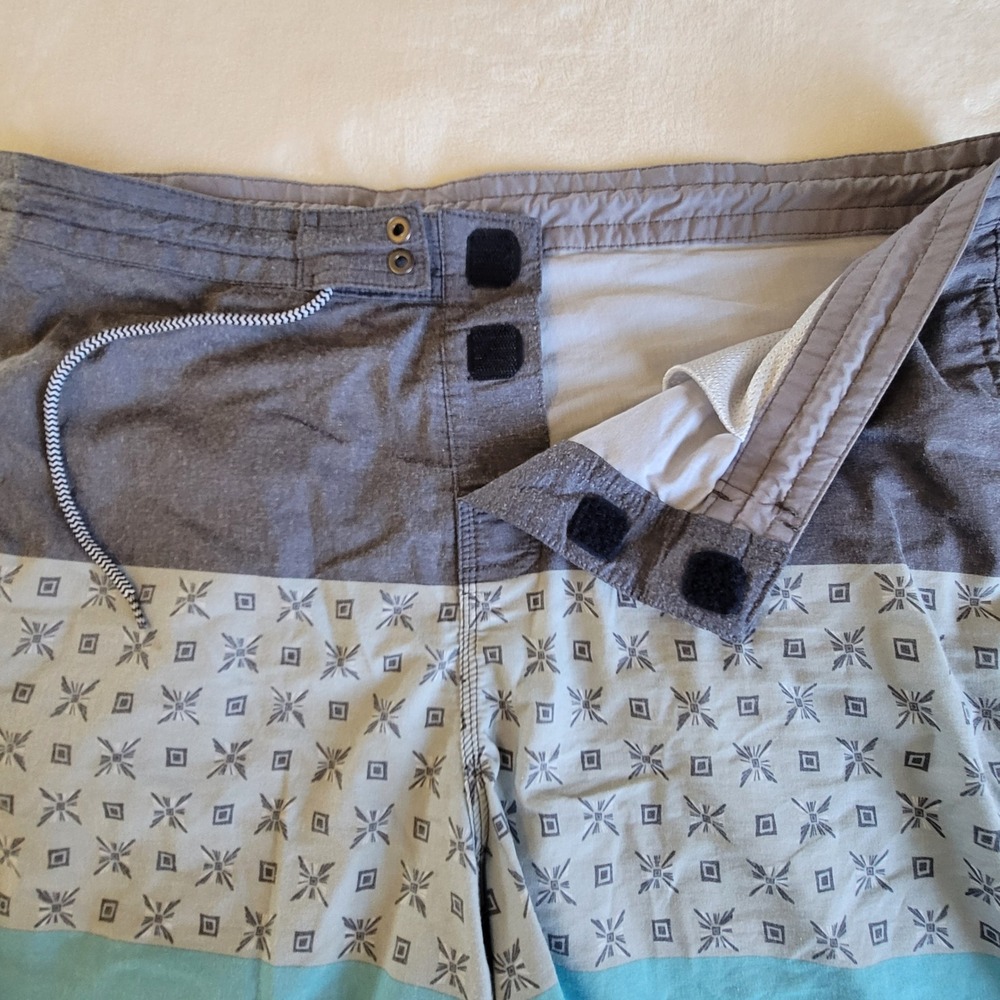 Santa‎ Barbara Surf Shop Board Shorts Mens 36 Blue Gray Colorblock Beachwear - Picture 9 of 10